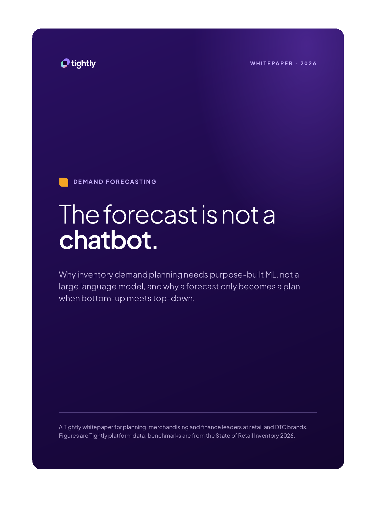 The forecast is not a chatbot — whitepaper cover